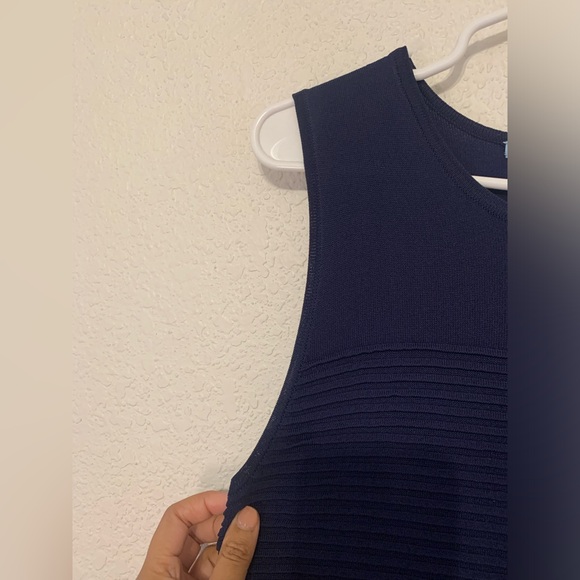 Antonio Melani Molly Midnight Navy Textured Knit Fit Flare Dress Size S Career - Picture 7 of 7